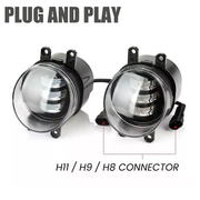 DURAFORCE 2x Black LED Fog Lights Driving Lamp For Toyota Tacoma 2012-2015 DOT Bumper Lamp