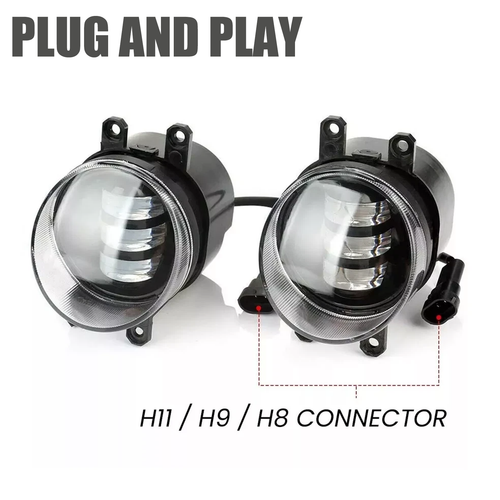 DURAFORCE 2x Black LED Fog Lights Driving Lamp For Toyota Tacoma 2012-2015 DOT Bumper Lamp