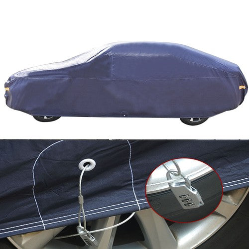 DURAFORCE Lining 7 Layers Waterproof Full W/Non-Abrasive Cotton Blue PEVA Car Cover Dark