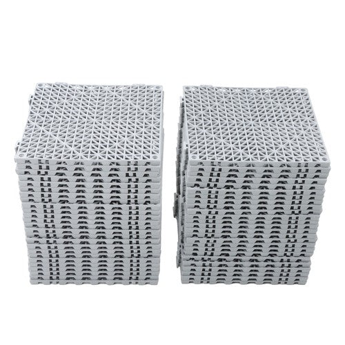 DURAFORCE 50PCS 12 x 12in Interlocking Drainage Floor Tiles Modular Interlocking Tile Gray