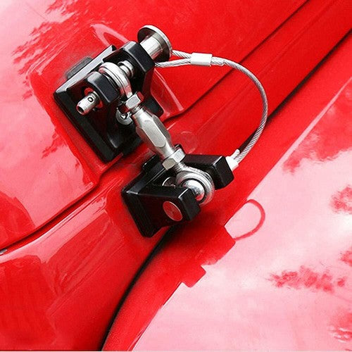 DURAFORCE Hood Latches Hood Lock 2pcs Aluminum Catch Locking Kits for Jeep Wrangler JK JL