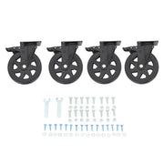 DURAFORCE 4 × 6" Heavy Duty Caster 360° steering Black W/Brake Quiet, Smooth