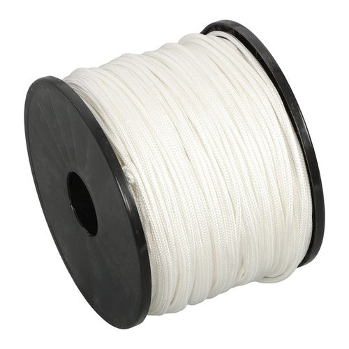 DURAFORCE 1/8 inch White Dacron Polyester Rope - 500 Foot Spool | Solid Braid
