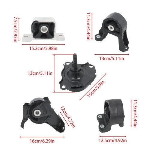 DURAFORCE 5x New Engine Motor Mount Set For Honda CR-V 2.4L 2002-2006 4WD Automatic Trans