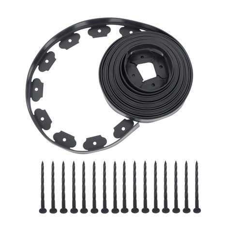 DURAFORCE Garden Edging Kit With Anchoring Spikes No Dig Lawn Border L-shaped Lawn