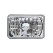 DURAFORCE ZZ2V00107 4x6 Inch Clear Glass Diamond Cut Chrome Crystal Semi Sealed Headlight