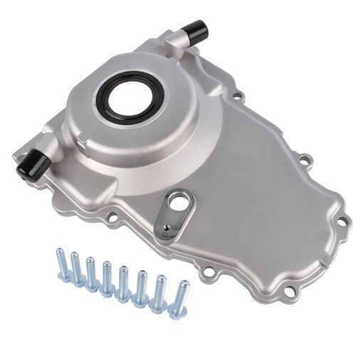 DURAFORCE Timing Cover with 10AN Twin Turbo Oil Drain Fittings for LS Gen IV GM LS 6.2L