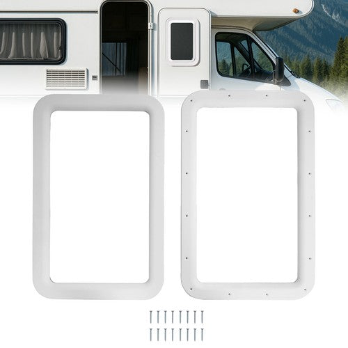 15.7 x 24.8 White RV Entrance Door Window Frame for Camper Trailer