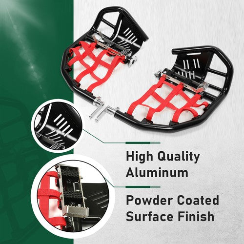 DURAFORCE Nerf Bars Foot Peg Heel Guard For Honda 400EX 400X All Years Black Nerf Red Nets