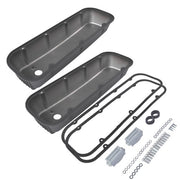 DURAFORCE 3-11/16" Tall Finned Valve Covers Black for Chevy BBC 396 402 454 502 1965-1995