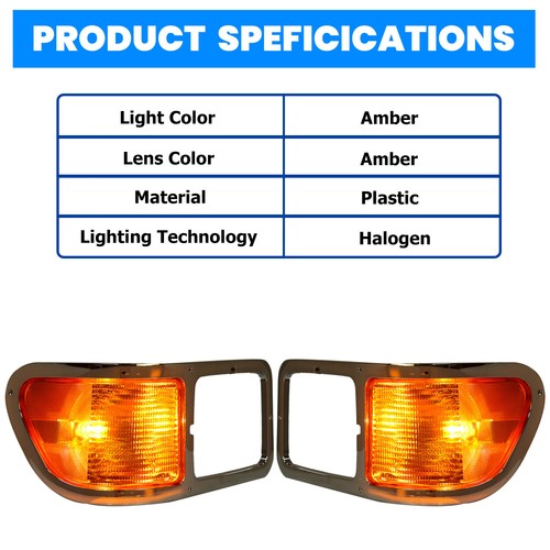 Fit For 00-15 Ford F650 F750 Pair Headlight Bezel Trim Driver Passenger With Bulbs