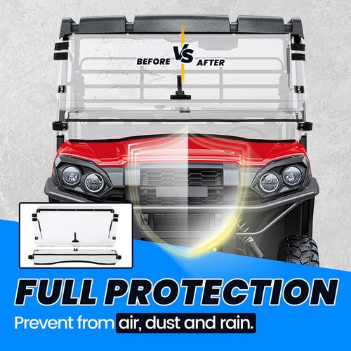 For 2019-2025 Kawasaki Mule Pro MX Front Flip Windshield Scratch Resistant