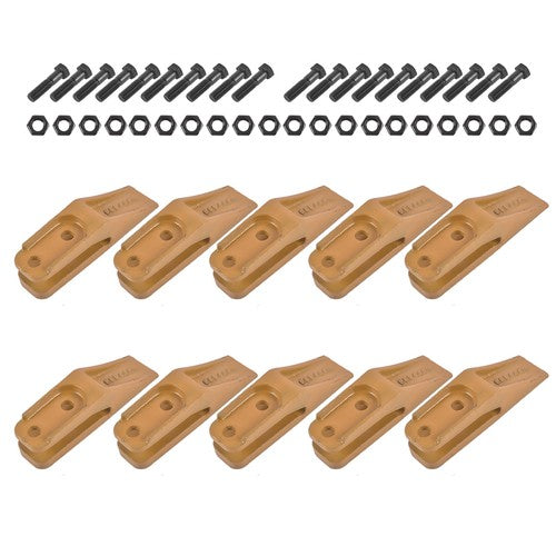 DURAFORCE 6684447 Trenching Bucket Teeth 10PK with Bolts and Nuts 20PK for 5/8" Bucket Lip