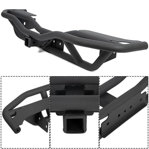 Textured Rear Bumper Guard with Receiver Hitch for Jeep Wrangler JK 2007