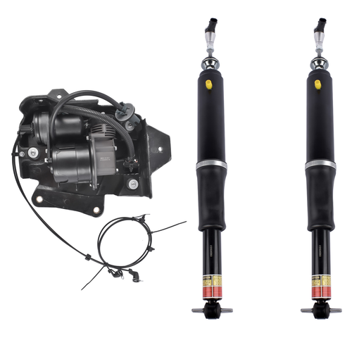 DURAFORCE 2x Rear Air Strut Shock + 1x Compressor for Buick Lucerne Cadillac DTS 2006-2011
