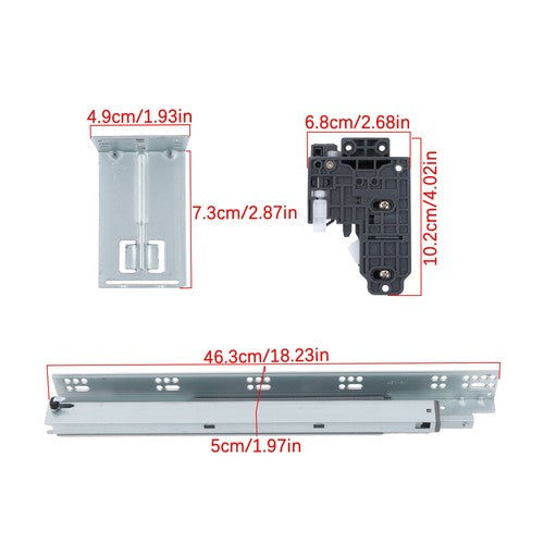 DURAFORCE 4Pair 18Inch Undermount Soft Close Drawer Slides with 3D Adjustable Lock Device