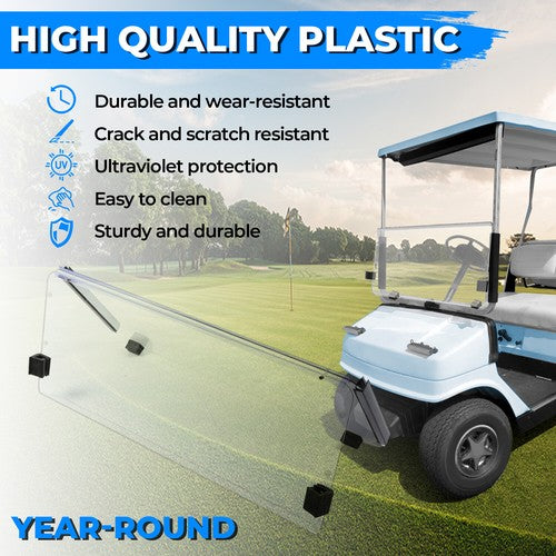 Clear Folding Golf Cart Windshield for 1985-1995 Yamaha G2 G9 Models