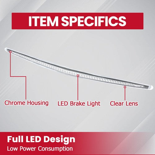 Full LED Third Tail Brake Light Rear Stop Lamp for 2006-2011 Cadillac DTS Chrome