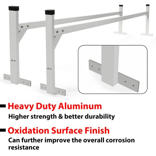 DURAFORCE For Enclosed/Open Trailer 4'-8.5' Universal Adjustable Roof Mount Ladder Rack