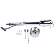 DURAFORCE 28" Chrome Tilt Manual Style Steering Column with Wheel Adapter No Key Hot Rod