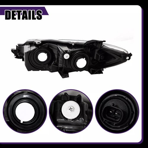 DURAFORCE For 2015-2017 Toyota Camry LE SE Left+Right Halogen Headlamp Black Headlight Set