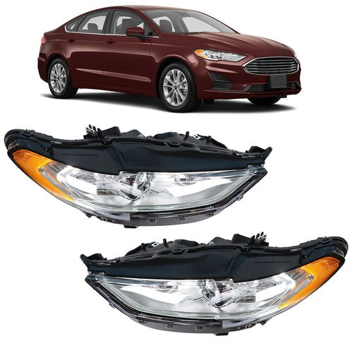 DURAFORCE LED DRL Headlight Assembly Headlamps Left+Right Side For Ford Fusion 2017-2019