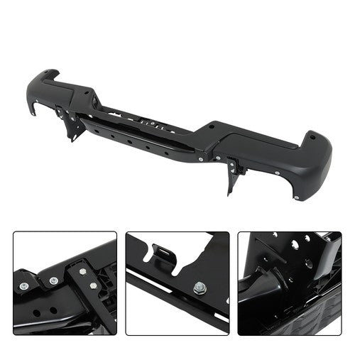 DURAFORCE Rear Step Bumper Assembly With Sensor Holes Black For Toyota Tacoma 2016-2023