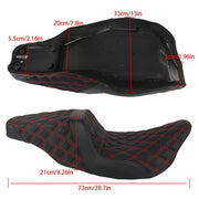 DURAFORCE Step-Up Seat For Touring Road King Electra Street Glide Red Lattice Stitch US