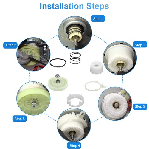 DURAFORCE For Whirlpool W10006356 AP4514410 PS2579377 W10721967 Washer Pulley Clutch Kit