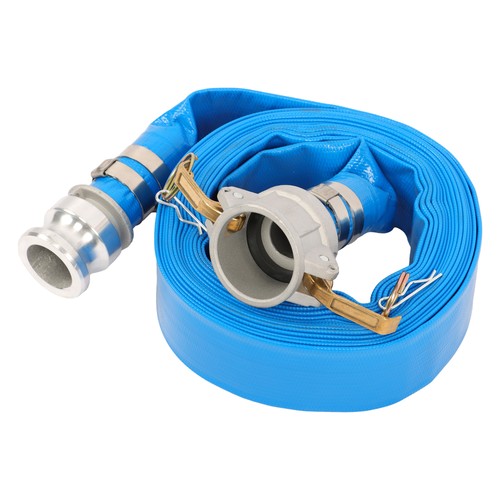 DURAFORCE For Pool 1-1/2" x 25ft PVC Irrigation Discharge Hose With Aluminum Connectors