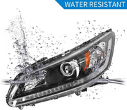 DURAFORCE Projector Headlights Halogen Headlamps Set for 2013-2015 for Honda Accord Sedan