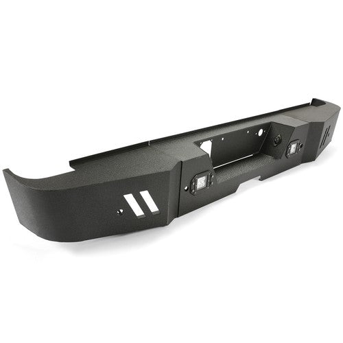 Black Steel Rear Bumper with LED Lights for 2015-2019 GMC Sierra 2500HD 3500HD