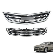 DURAFORCE 2PCS Black Front Upper & Lower Grille For Chevrolet Impala 2014-2020 Chrome New