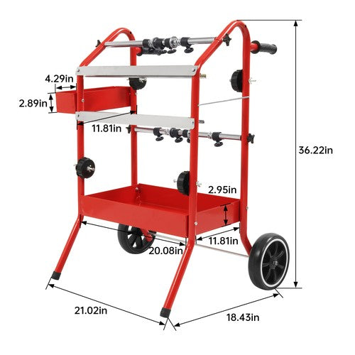 DURAFORCE Mobile 18" Multi-Roll Masking Paper Machine w/ Storage Trays Holds Auto Tape