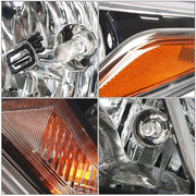 DURAFORCE Pair Headlights Assembly Set Fit Clear Lens Chrome For Nissan Versa 2020-2021