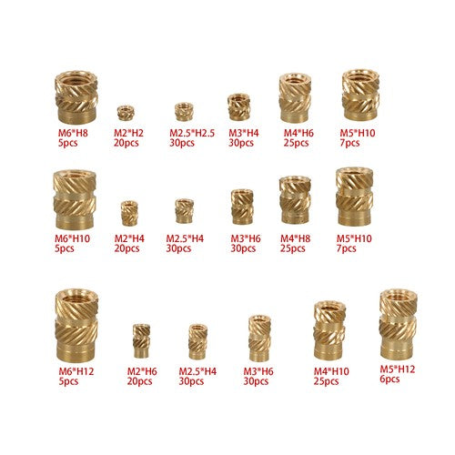 DURAFORCE 350Pack threaded inserts assortment kit M2-M6 metric internal thread rolled