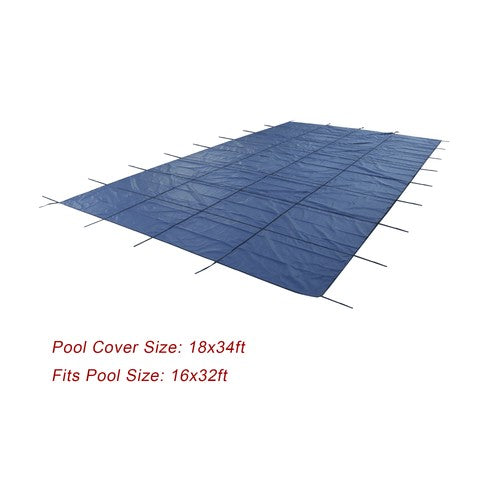 DURAFORCE 18x34 ft Pool Safety Cover Rectangular Inground Swimming Pool Cover For 16x32 ft