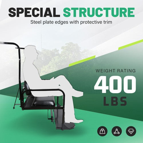 DURAFORCE Flip Folding Rear Seat Kit Back Seat For 2000.5-Up Club Car DS Golf Cart 400 lbs