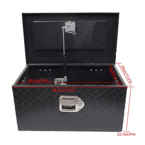 DURAFORCE For Pickup Trailer Black Aluminum Diamond Plate 20"×12"×9.5" Tool Box w/Keys