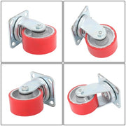 DURAFORCE 4"X 2" Heavy Duty Casters - Polyurethane Caster with Capacity up to 2800 LBS