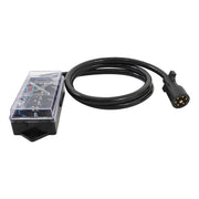 DURAFORCE 7 Way Plug Inline Pre-Wired Trailer BLACK Cord w/Junction Box 6 Ft Wiring Cable