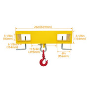 DURAFORCE 6600lbs Forklift Lifting Hoist Swivel Hook Mobile Crane Attachment w/L-Screws