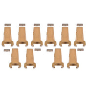 DURAFORCE 10 Pack Bucket Teeth with Flex Pins Yellow V17SYL V17PN Fits for Backhoe Loader