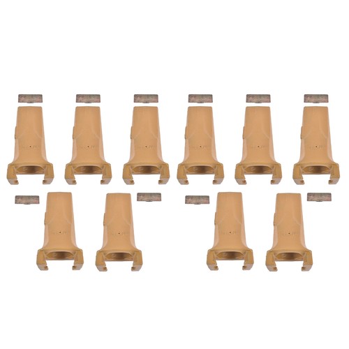 DURAFORCE 10 Pack Bucket Teeth with Flex Pins Yellow V17SYL V17PN Fits for Backhoe Loader