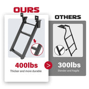 DURAFORCE Truck Bed Step 2-Rung Retractable Tailgate Ladder Heavy Duty W/L-Shaped Bracket
