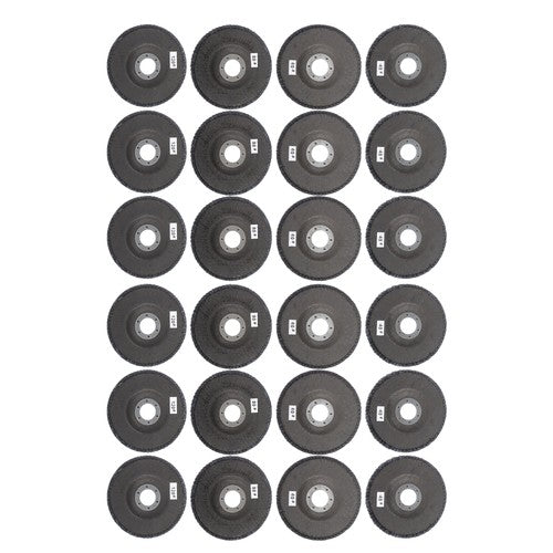 DURAFORCE 24 PCS 4.5" x 7/8" T29 Flap Discs 40/60/80/120 Grit Angle Grinder Sanding Disc