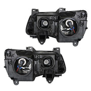 DURAFORCE Pair Headlights Headlamps Halogen Black Clear Lens For Chrysler 300 2011-2014