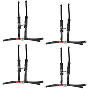 DURAFORCE 4 Pack ATV Seat Belt Harness 4 Point 2" Padded Black For Polaris RZR XP S 4 1000