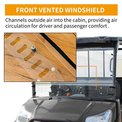 DURAFORCE For KUBOTA RTV X900 X1120 X1130 X1140 2 PIECE Clear Vented Windshield UTV / SXS