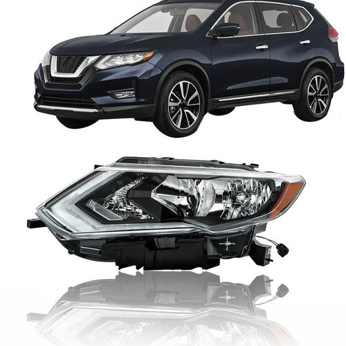 DURAFORCE Headlight Headlamps Assembly Fit For 2017-2019 Nissan Rogue LH Side Clear Lens